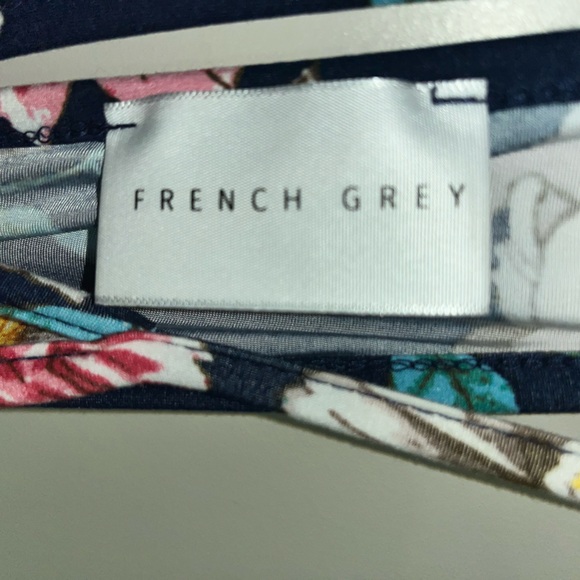 French Grey Floral Maxi Dress - Navy and Multicolor - Picture 4 of 4